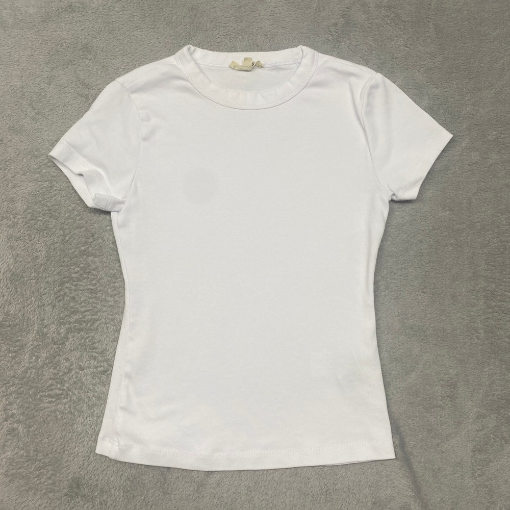 Madewell Shirt Womens Small White Cotton Short Sleeve Crewneck Tee Capsule